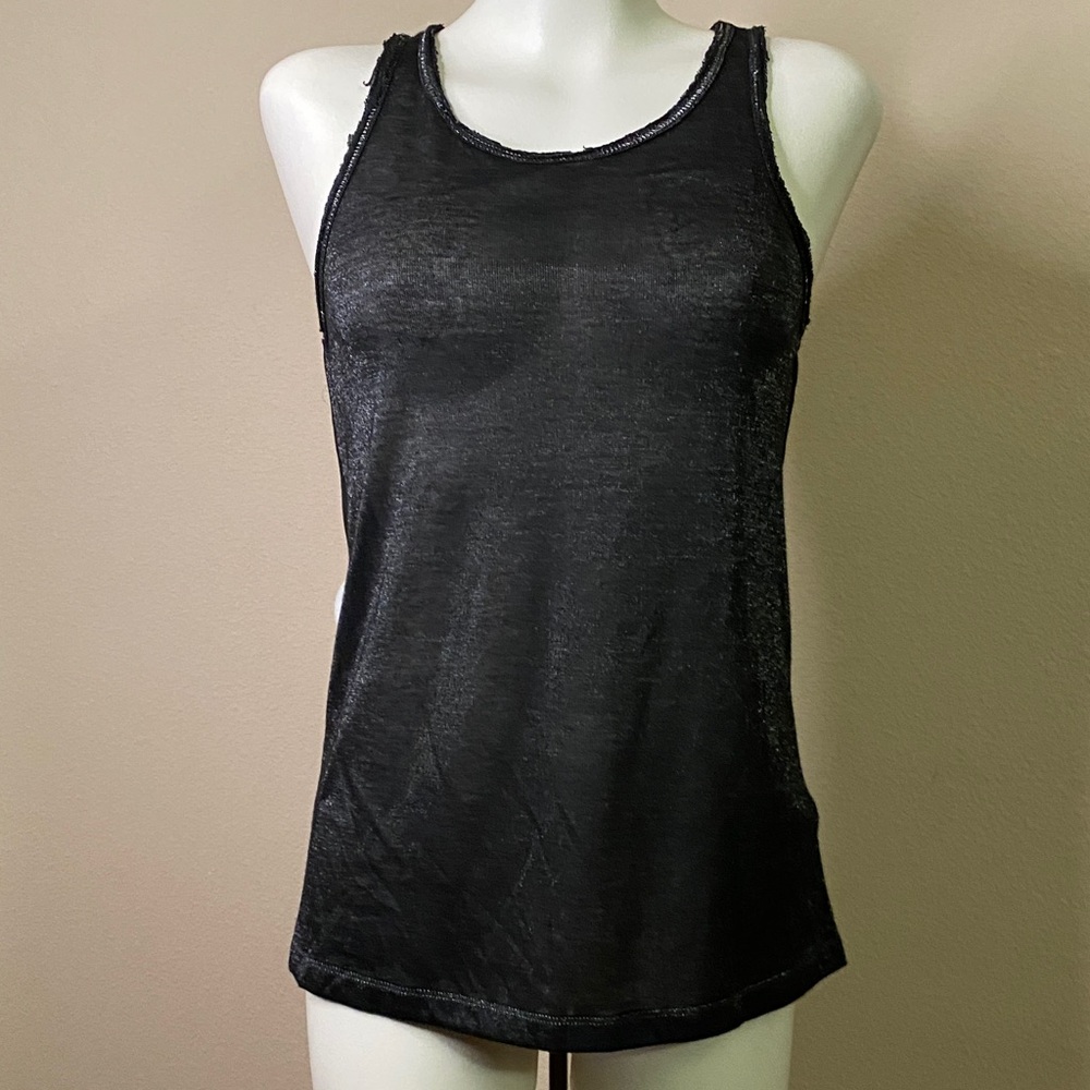 Urban outfitters Renewal Black metallic reflective Racerback Tank top M 🖤🖤